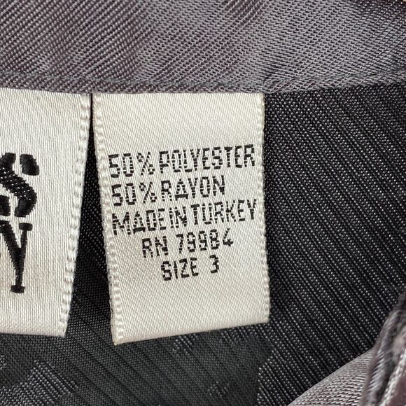 CHICO'S DESIGN Tunic 3 XL/16 Floral Jacquard Jacket Mandarin Button Front Gray - Picture 9 of 16